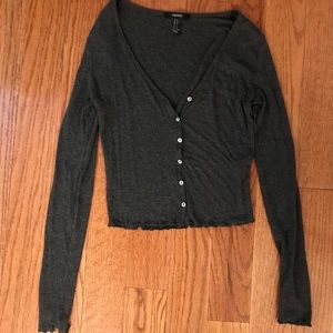 Forever 21 ribbed Henley crop top